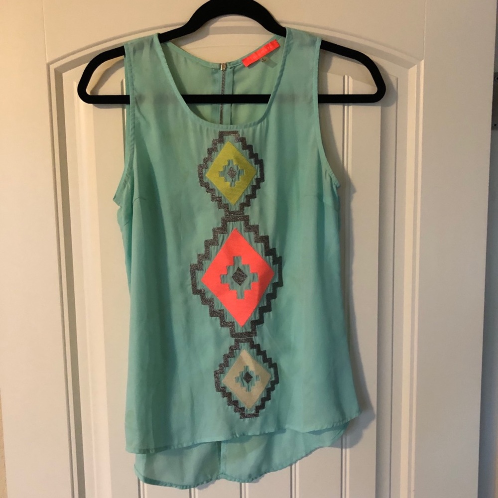 Light Blue Tank with Neon Detail